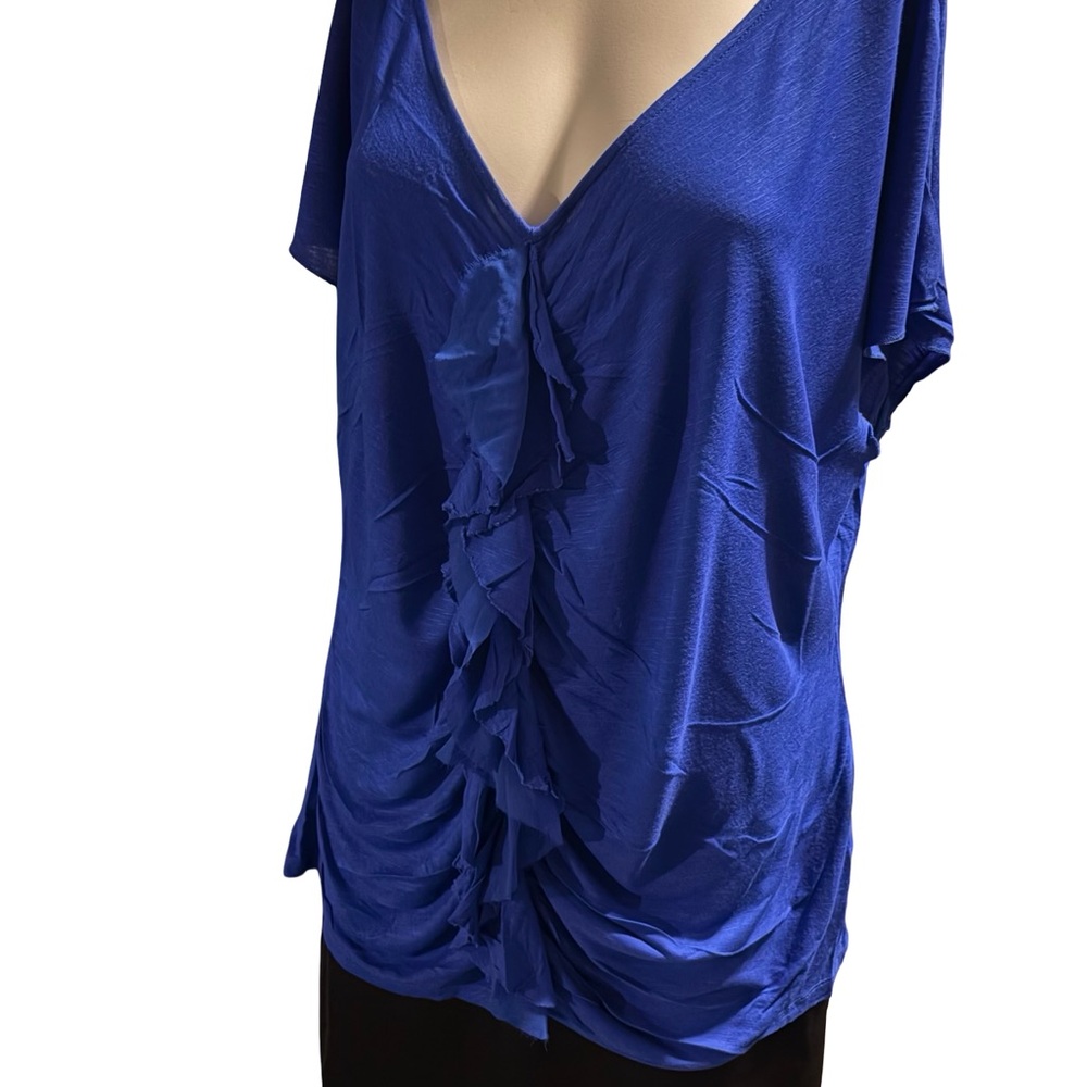 RAFFAELLO ROSSI Royal Blue Ruffle Blouse - Picture 13 of 14